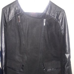 Women's black faux leather jacket